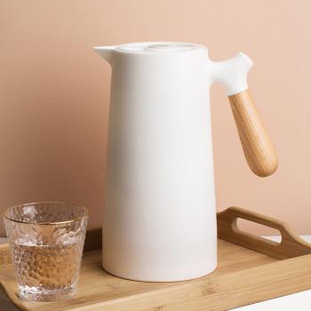 Großhandel B2B Wasserkessel Kanne mit Glaseinsatz Teekessel 1Lweiß
